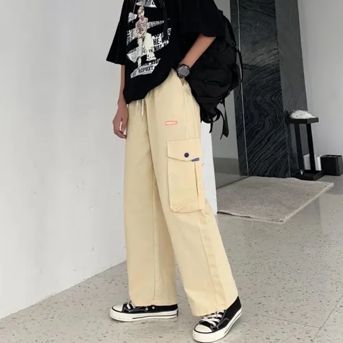 Pantalon cargo recto mujer sale