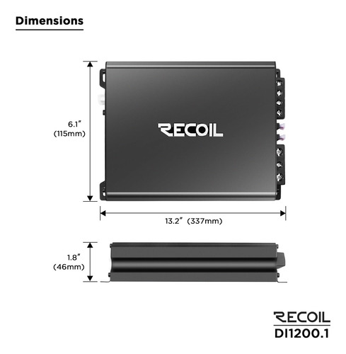Amplificador De Subwoofer Recoil Di1200.1 Clase D 2400w