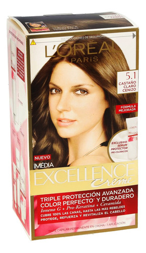 2 Pzs Loreal Tinte Permanente Dama Imedia Excellence 5.1 Cas