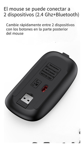 Juego De Teclado Y Mouse Recargable 2.4 Ghz + Bt Computadora