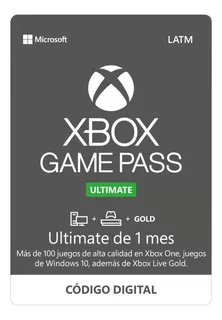 Tarjeta Xbox Game Pass Ultimate Microsoft Digital 1 mes