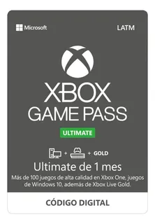 Tarjeta Xbox Game Pass Ultimate Microsoft Digital 1 mes