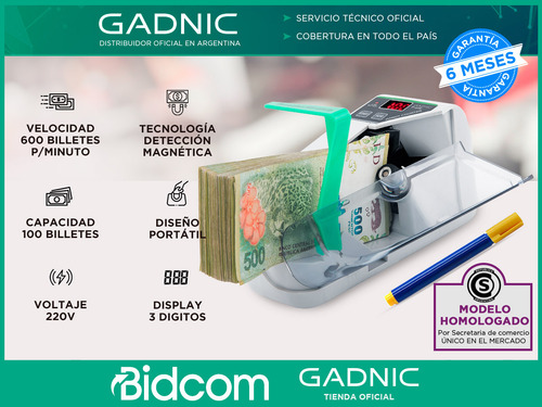Imagen 2 de 9 de Contadora De Billetes Portatil Oficina Dinero Rapido Pesos
