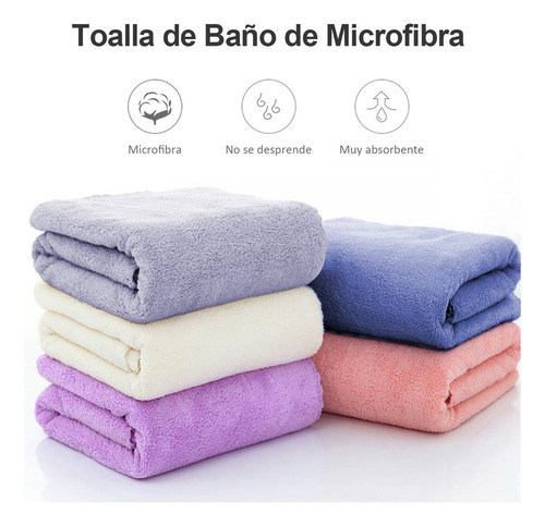 Jj 5 Pcs Toallas Baño Completo Grande Microfibra 70*140cm