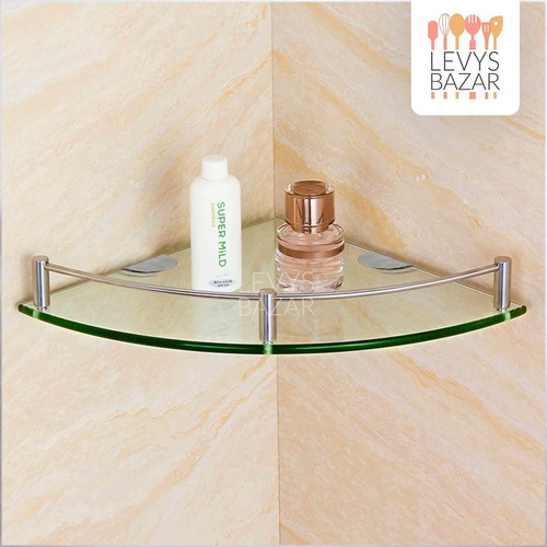 Imagen 9 de 10 de Estante Esquinero Para Ducha De Baño De Vidrio Con Baranda