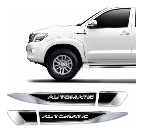 Emblemas Lateral Toyota Hilux Resinado Cromado Res08