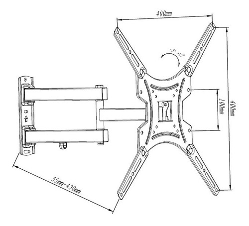 Soporte Force L74-443 de pared para TV/Monitor de 27" a 55" negro