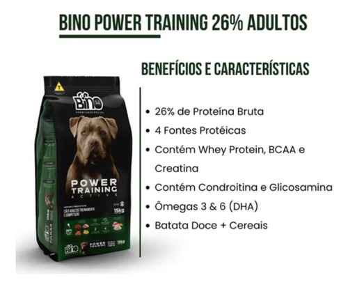 Ração Para Cachorro Com Whey Power Training 26% Adulto 15kg