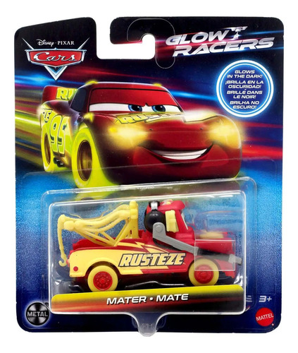 Hot Wheels Collector Vehículo Mater Mate Glow Racers Cars Color Rojo y Amarillo