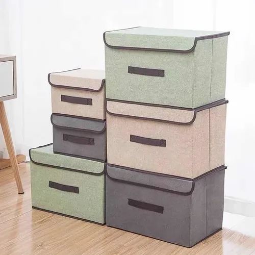 Caja Organizadora De Tela Con Tapa Con Refuerzo Grande 5.815 17