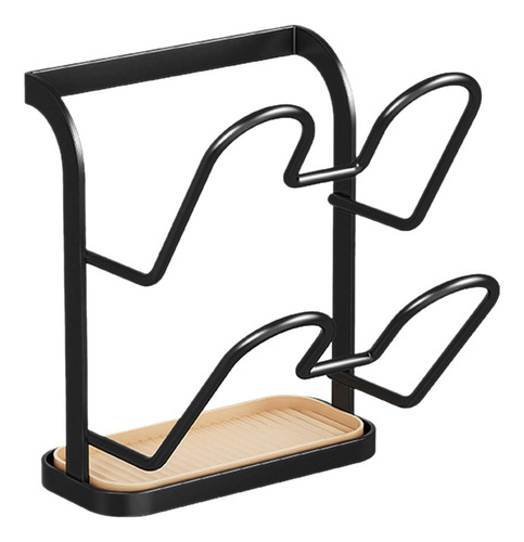 Soporte De Tapa Cubierta De Acero De Carbono 2 Niveles Negro