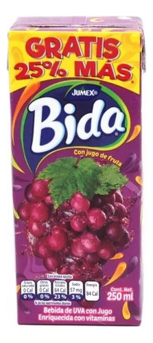 Bebida De Jugo De Uva Bida 250 Ml