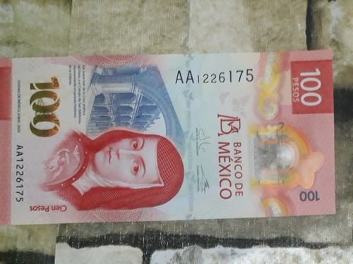 Billete De 100 Pesos Sor Juana Inés De La Cruz Serie Aa