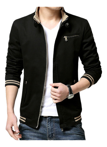 Calidad Chaqueta Hombre Drill Beisbolera Forrada Casual Lineas Ropa