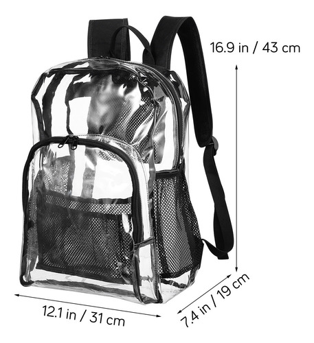 Mochila Transparente, Bolsa Resistente, Bolsa Deportiva Tran