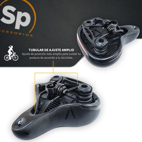 Imagen 4 de 10 de Asiento Urbano Comfort Reflejante Para Bicicleta Negro/azul