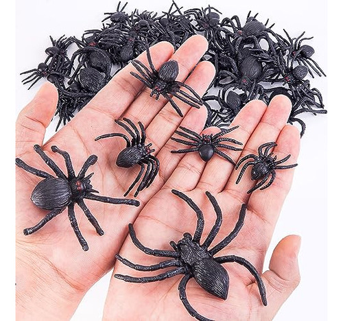 60 Pieces Realistic Plastic Spiders Black Fake Spider T...