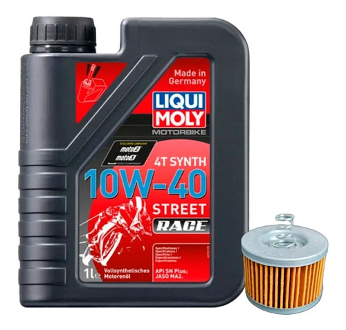  Aceite Liquimoly 10w40 100% Sintet+ Filtro Bajaj Pulsar 125