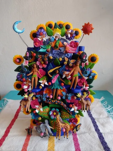 Árbol Tradicional De La Vida Adan Y Eva Barro Metepec 40cm | Meses sin ...
