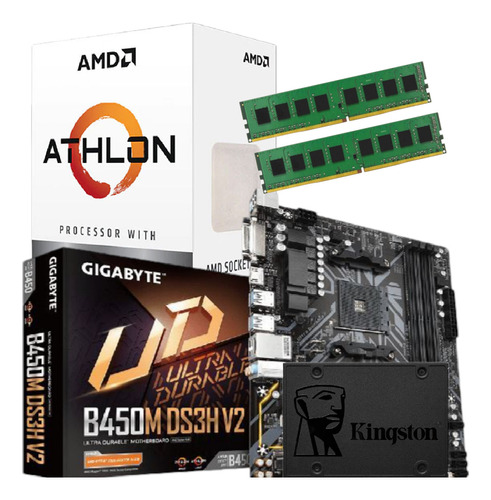 Combo Actualización Pc Amd Athlon 3000g + 16 Gb + Ssd 240