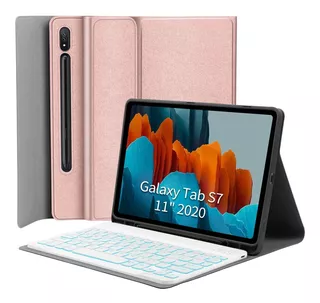 Funda + Teclado + Backlit Samsung Galaxy Tab S7 11 Inch Rosa