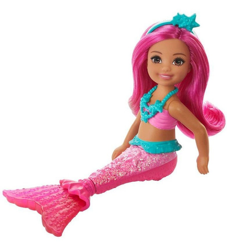 Imagem 3 de 5 de Boneca Barbie Chelsea Sereia Rosa Ms
