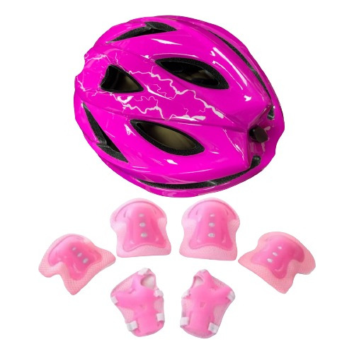 Set Proteccion Niño Casco Rodillera Bicicleta 4-10 Años