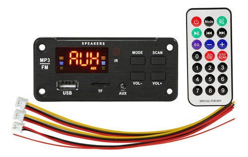 Modulo Rep Audio Bluetooth Mp3 5.0 Aux Fm Microfono 12v