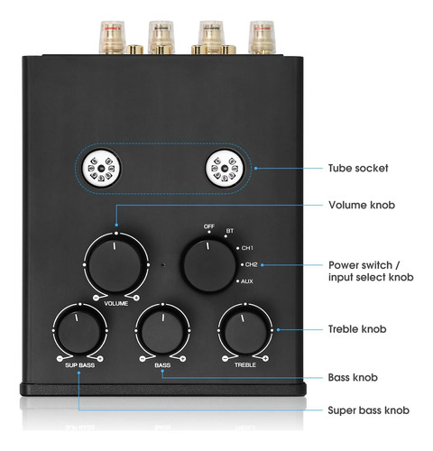 Amplificador De Tubo Bluetooth Douk Audio T6 Pro Bluetooth,