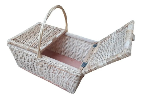 Canasta Picnic Cesta Picnic En Mimbre Natural