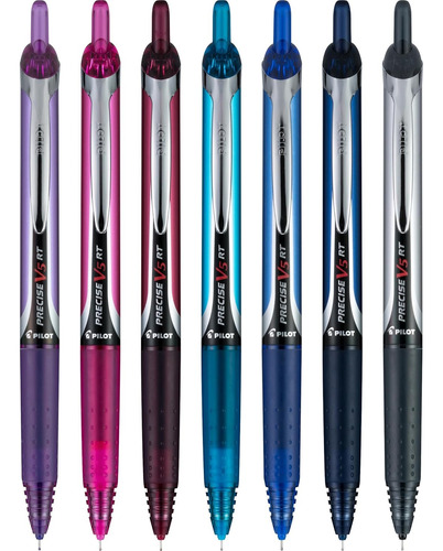 7 Plumas De Colores Retráctiles Pilot Precise Rt V5 0.5mm