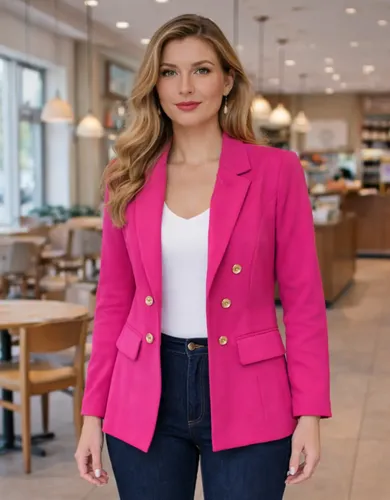 Blazer Feminino Alfaiataria Terninho Social Com Botões