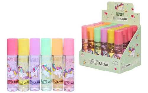 Brillo Labial Lip Gloss Unicornios Pack X6 Unidades Surtidos