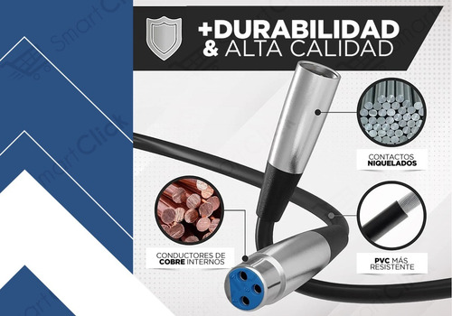 Imagen 4 de 10 de Cable Canon Xlr Balanceado Macho Hembra Ofc 6 Metros Handa