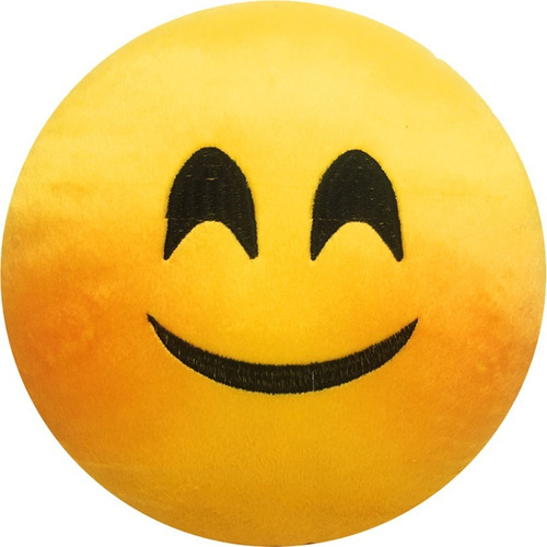 Almofada Bordada De Pelúcia Emoji/tamanho: 45 Cm X 45 Cm Cor Várias Desenho Do Tecido Sorridente Com Olhos Fechados