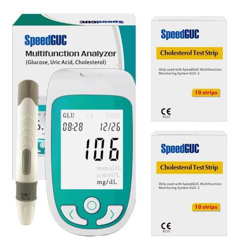 Medidor Aparelho Speedguc 20 Tiras Fitas Colesterol Total