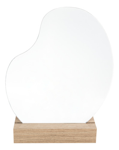 Espejo Bean Semi Circular Base Madera