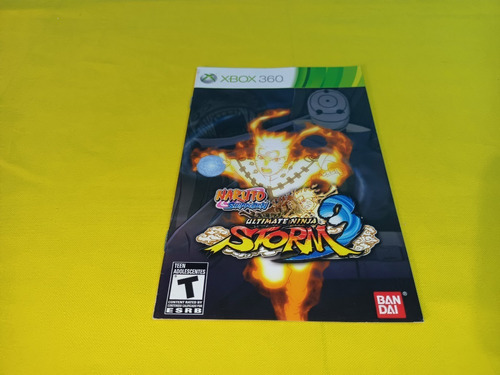 Manual Original Naruto Shippuden Ninja Storm 3 Xbox 360