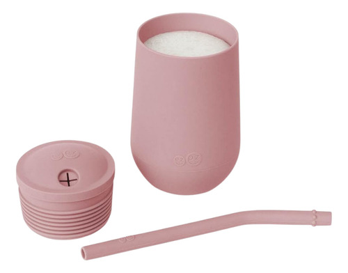 Vaso Ezpz Entrenador Grande Con Popote Para Bebes Silicon Color Rosa Nórdico