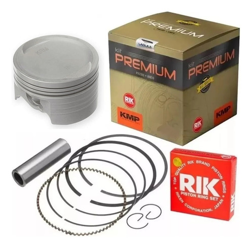 Kit Pistao Kmp Com Aneis Rik Premium Competição Titan150 4mm