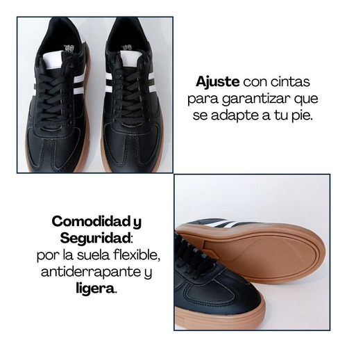 Tenis Mujer Moda Samba Zapato Dama Negro Dupe Urbano Blanco