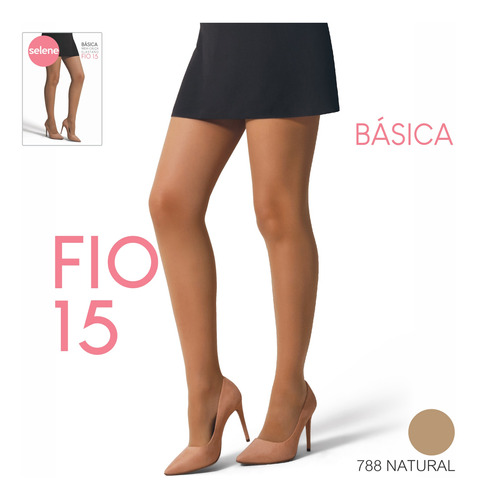 Kit 2 Meia-calça Elastano Básica Fio 15 - Selene