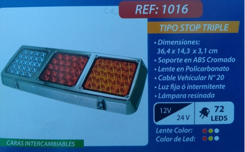 Stop Triple De Leed Luz Fija Y Strober El Par