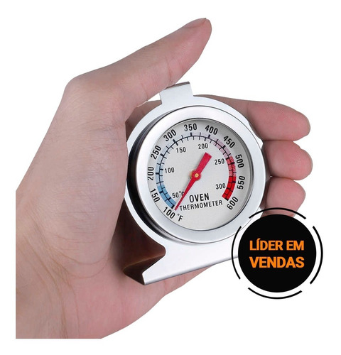 Medidor De Temperatura Para Forno Fogão 300° Com Base Inox