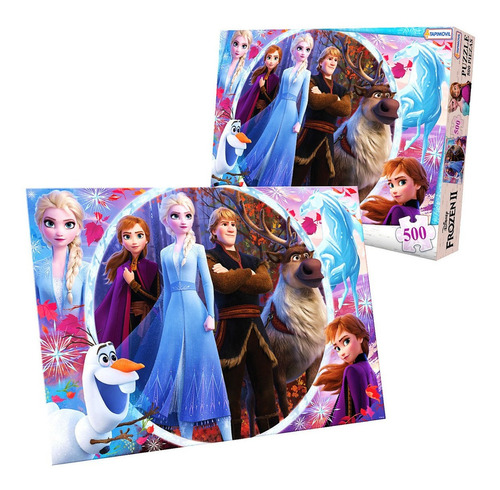 Imagen 1 de 2 de Rompecabezas Tapimovil Frozen II DFZ07916 de 500 piezas