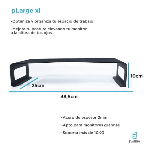 Imagen 3 de 6 de Base Eleva Monitor Pc Soporte Escritorio Aluminio Pxlarge