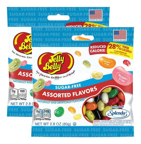 2 Bala Jelly Belly Feijão Sugar Free Sortido Zero Açucar 79g