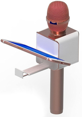 Microfone Pop Solo Karaokê Bluetooth Rose Gold Sem Caixa