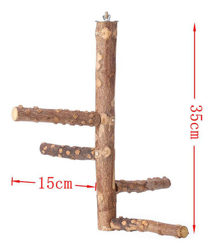 Percha Para Pájaros Soporte De Madera Natural L 15x35cm