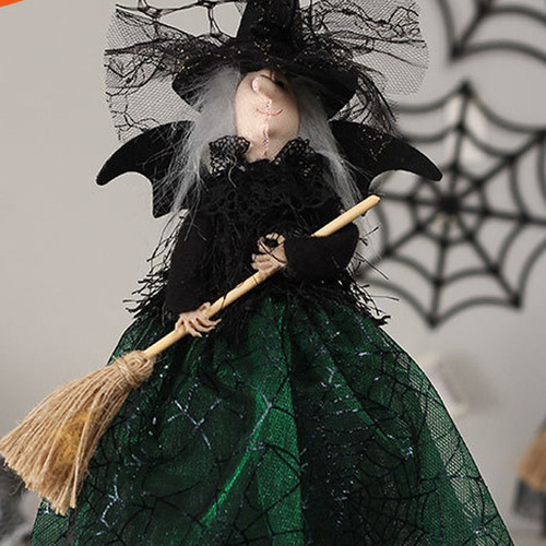 Muñeca Bruja De Decoración De Halloween Vestida Con Una Fald